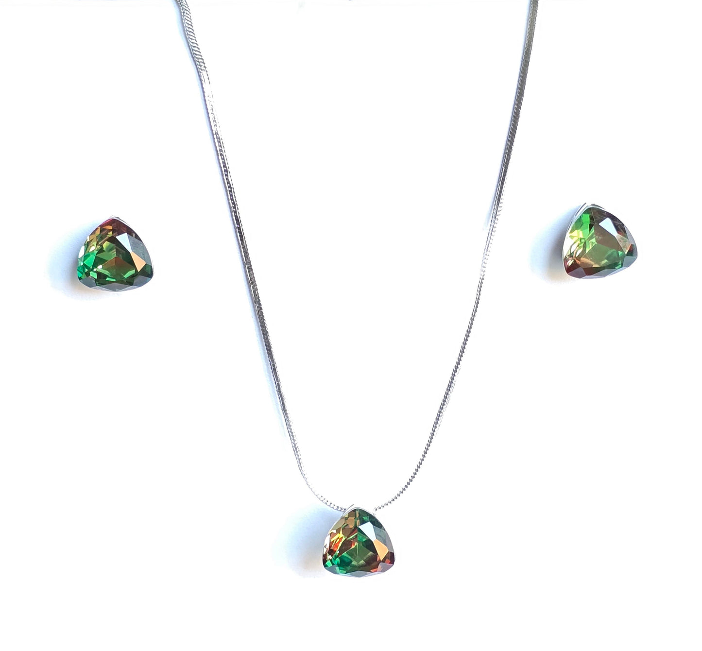 Lyra Solitaire Crystal Pendant Set
