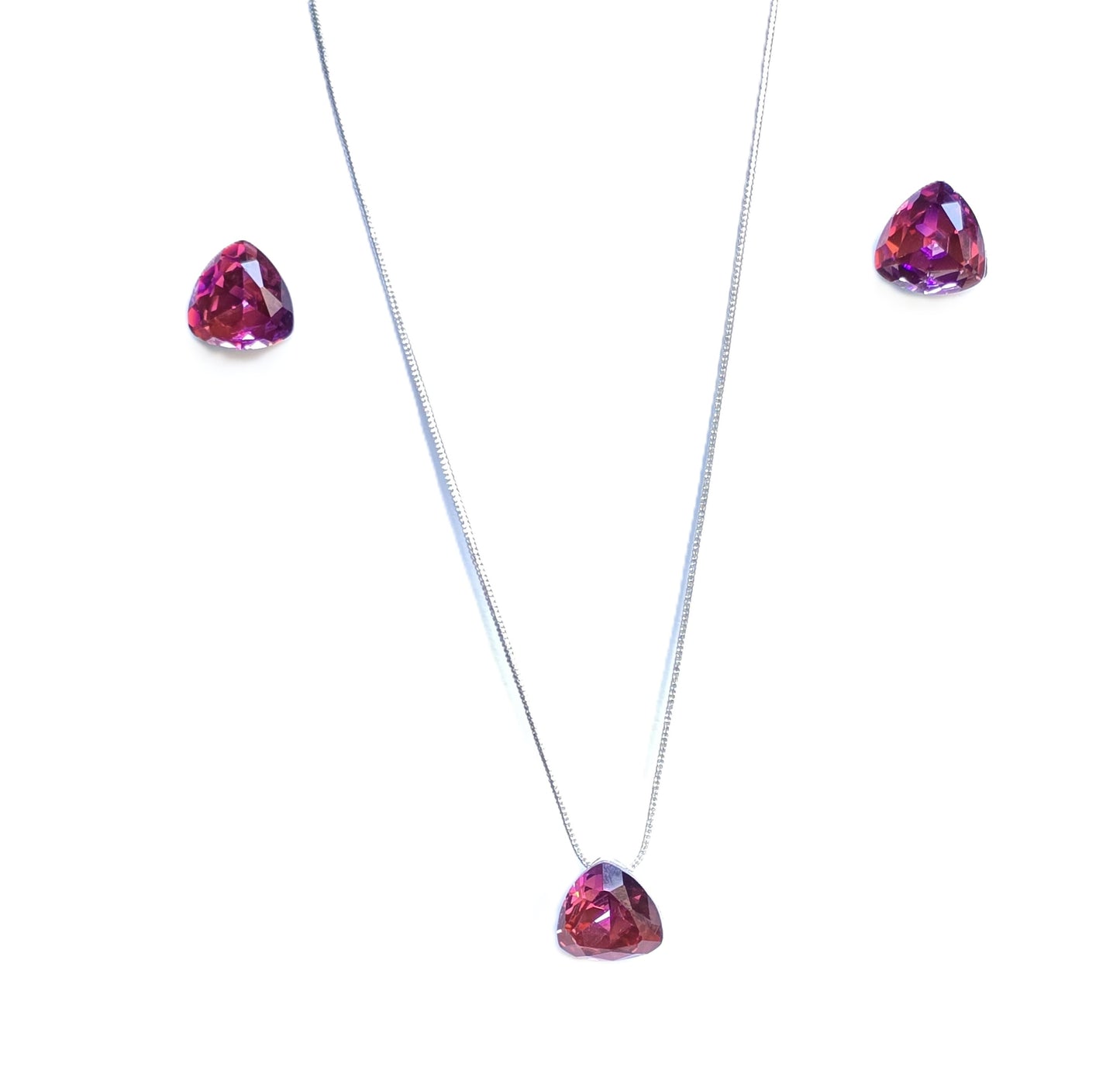 Lyra Solitaire Crystal Pendant Set