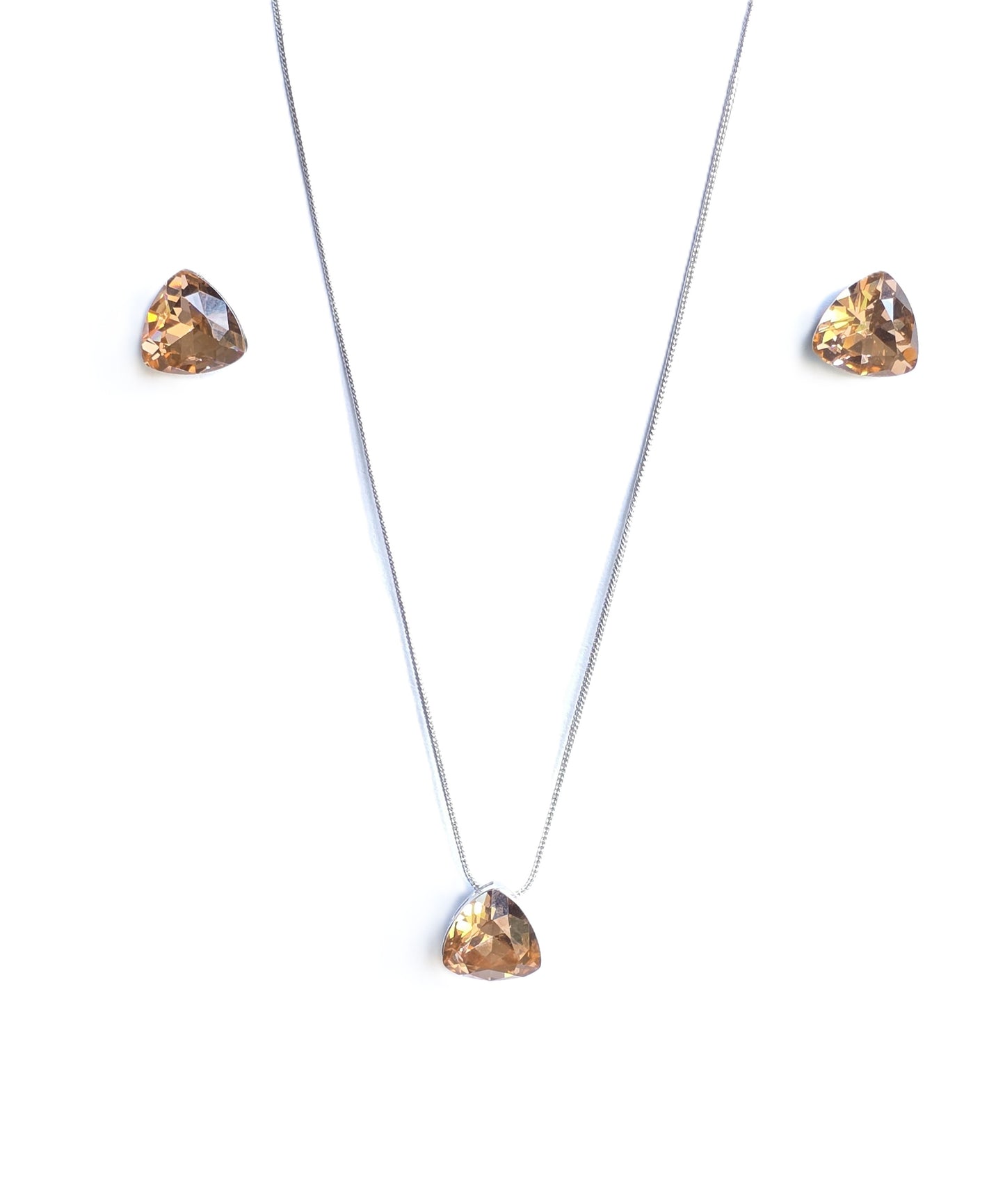 Lyra Solitaire Crystal Pendant Set