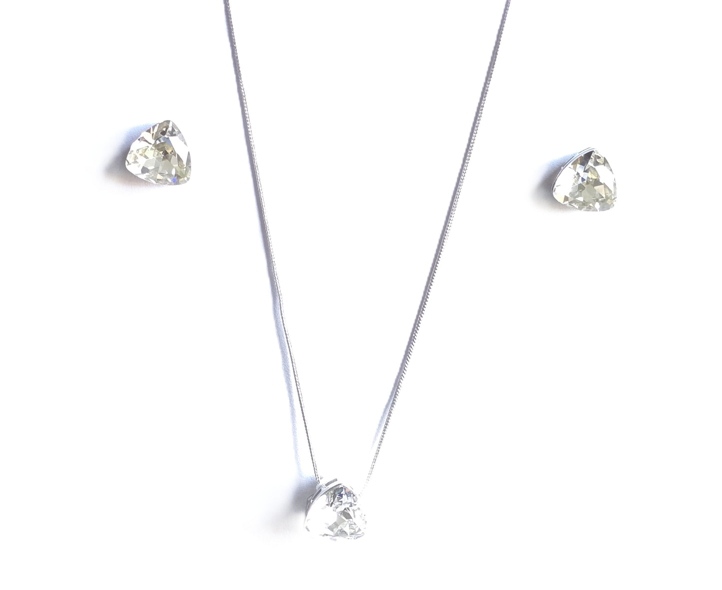 Lyra Solitaire Crystal Pendant Set
