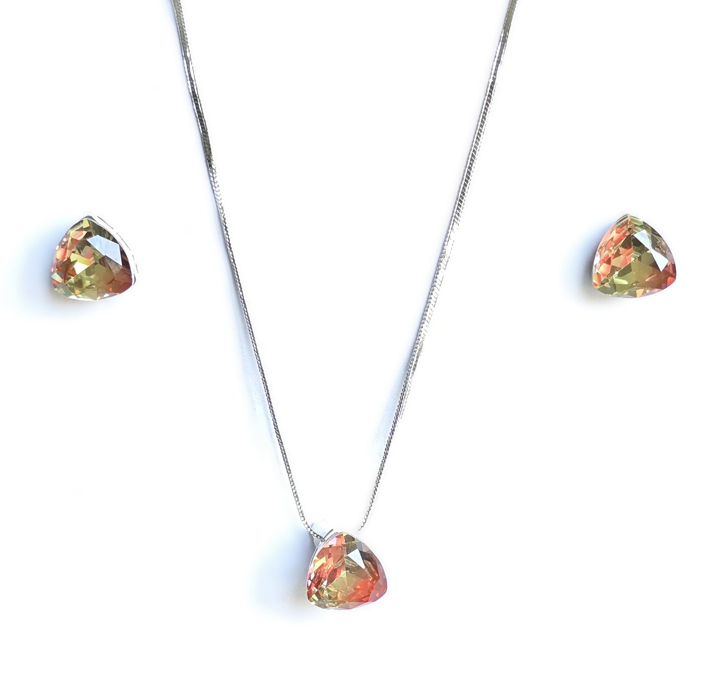 Lyra Solitaire Crystal Pendant Set