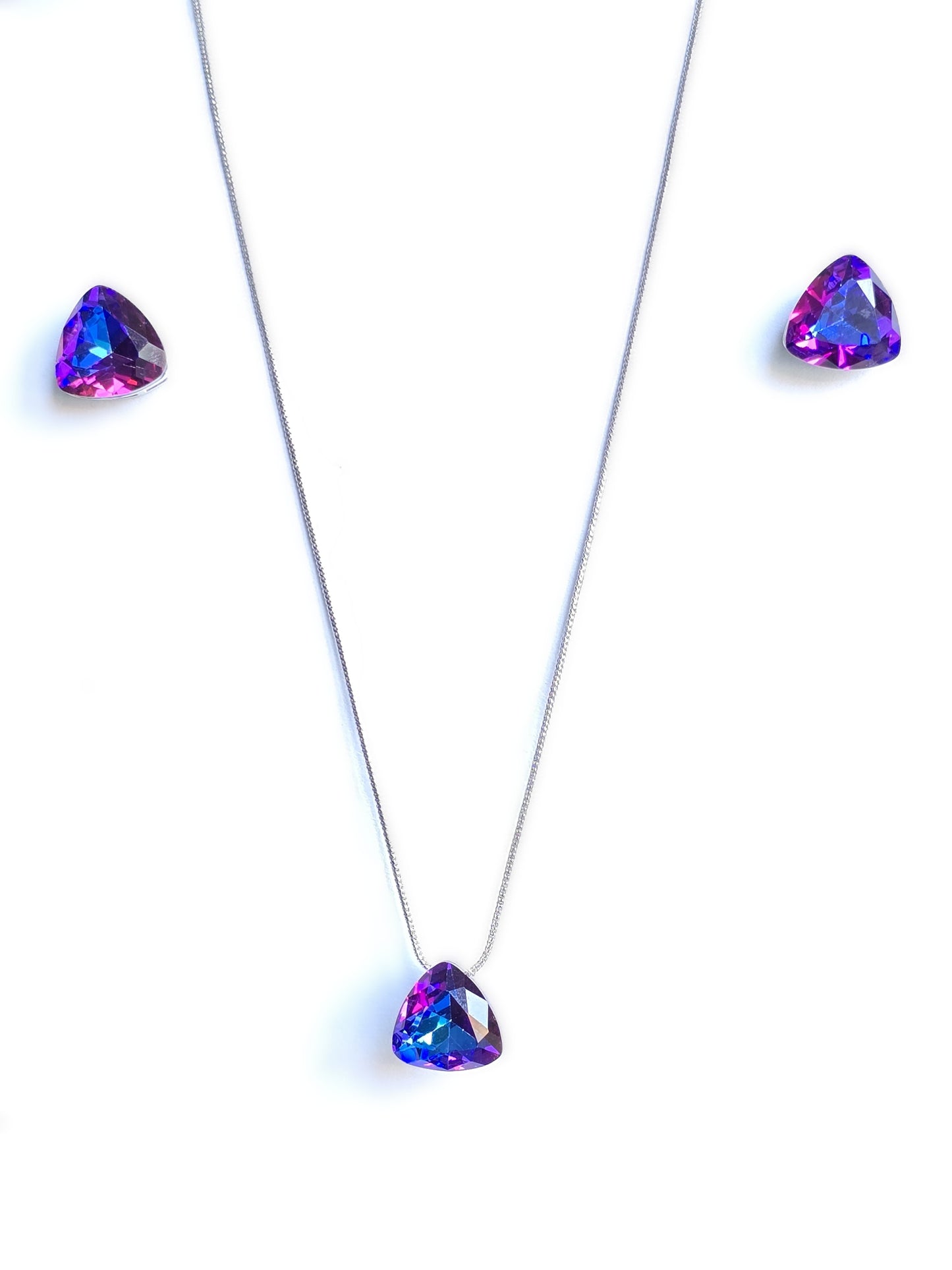 Lyra Solitaire Crystal Pendant Set