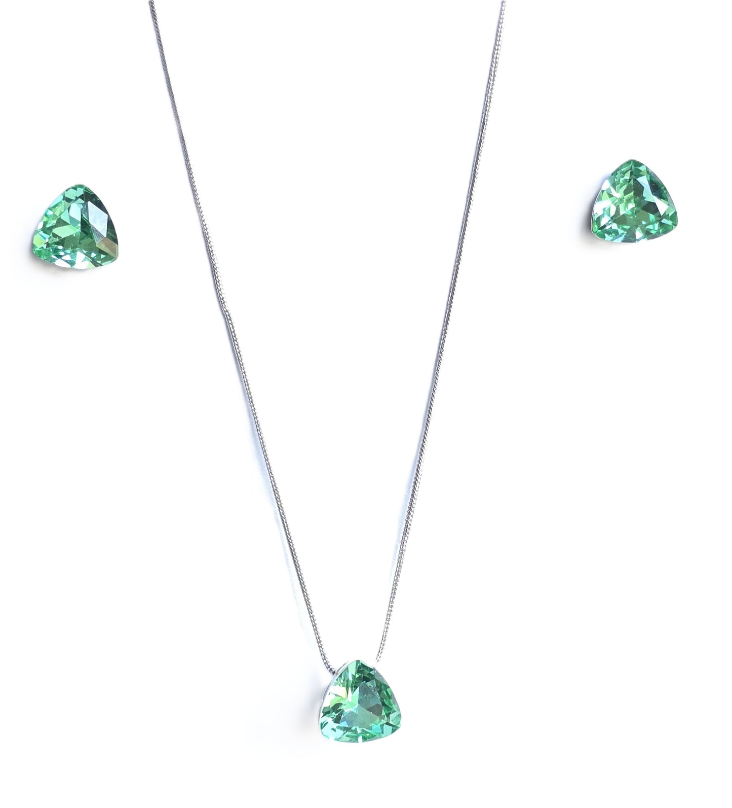 Lyra Solitaire Crystal Pendant Set