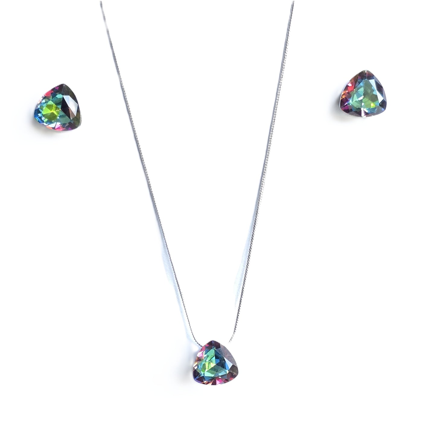 Lyra Solitaire Crystal Pendant Set
