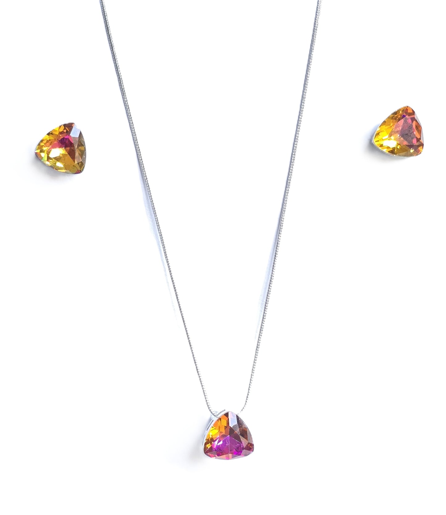 Lyra Solitaire Crystal Pendant Set