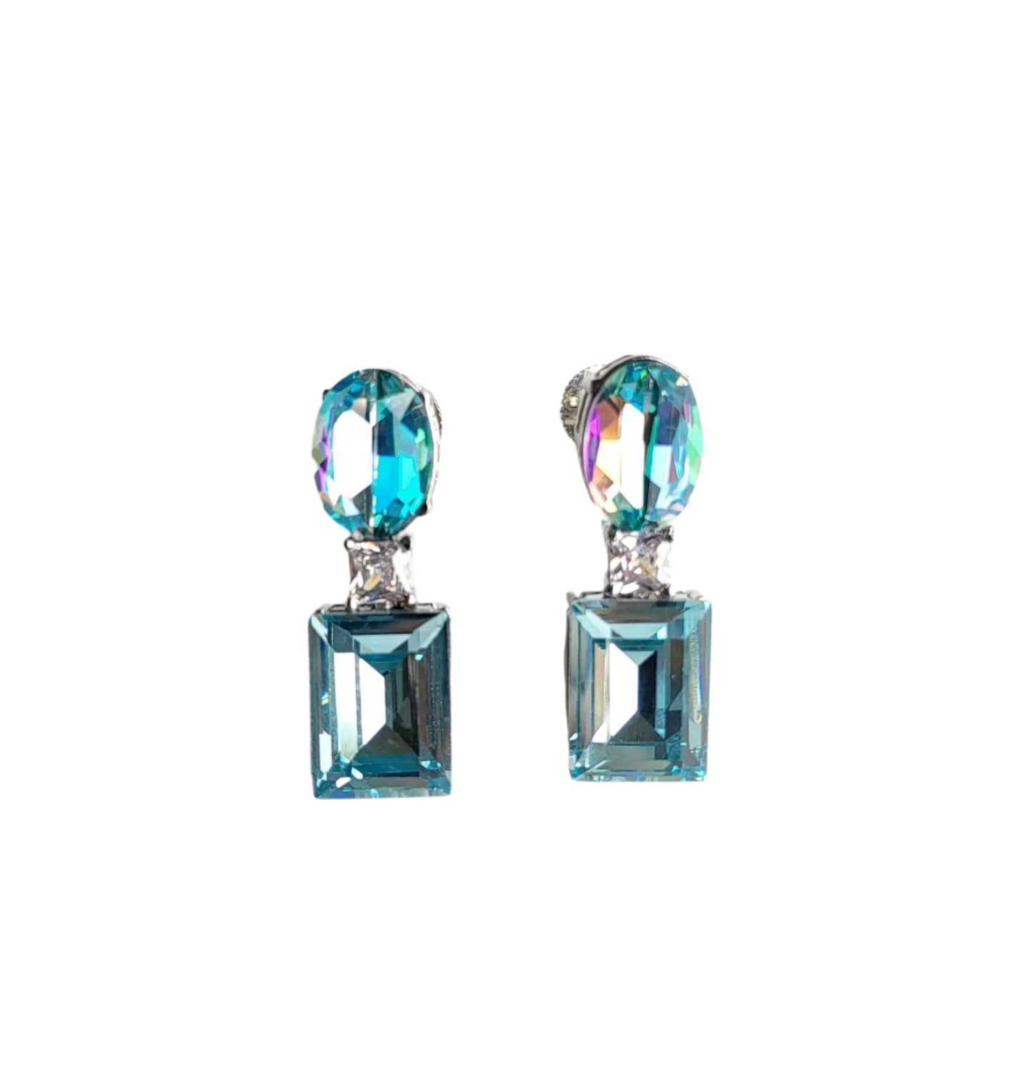 Dual Tone Crystal Earrings