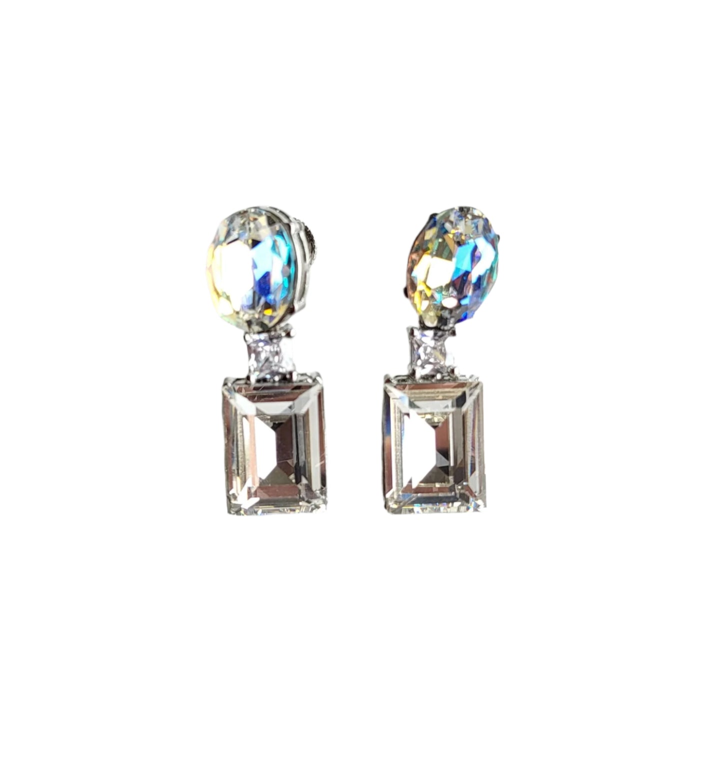 Dual Tone Crystal Earrings