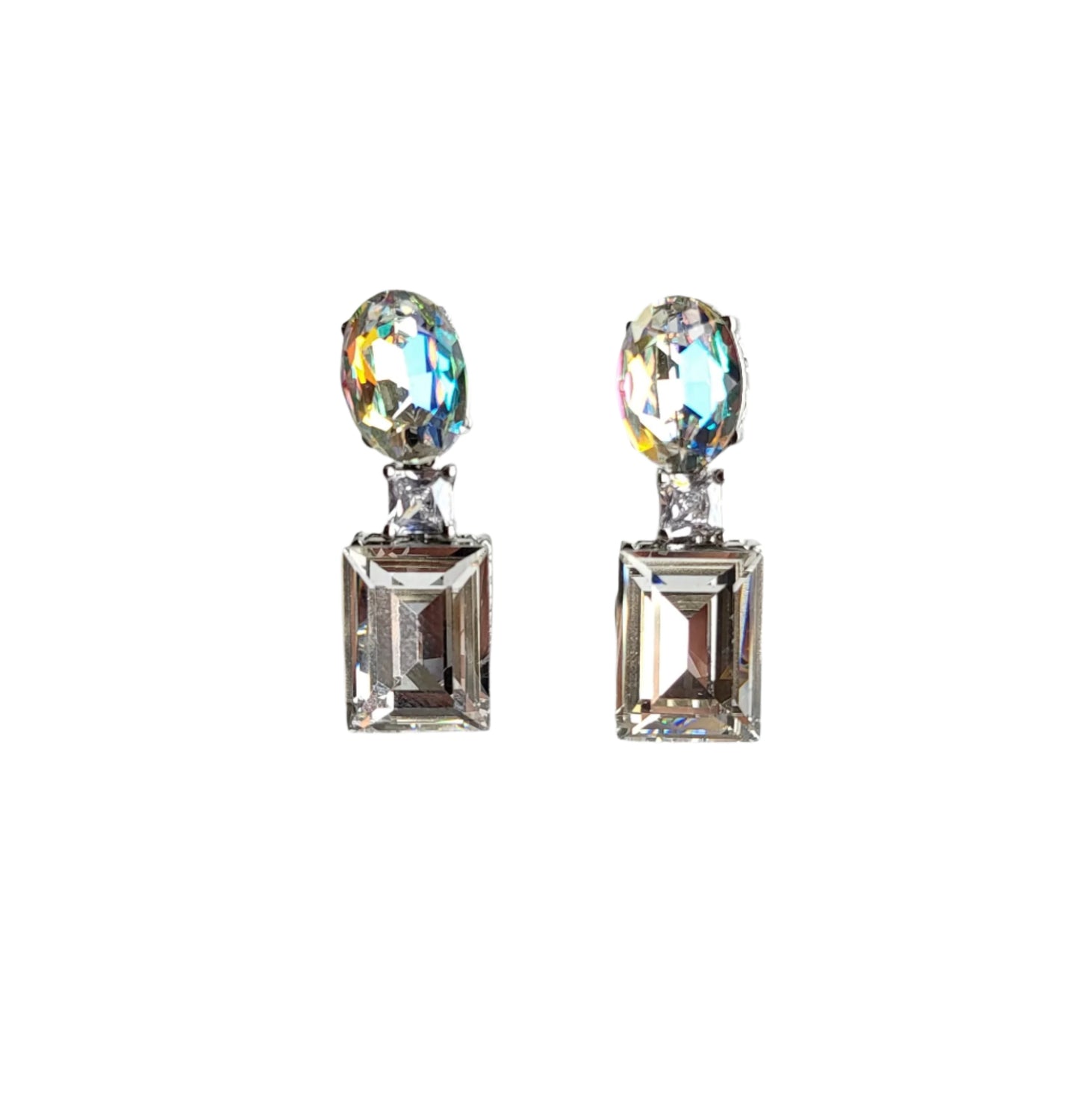 Dual Tone Crystal Earrings