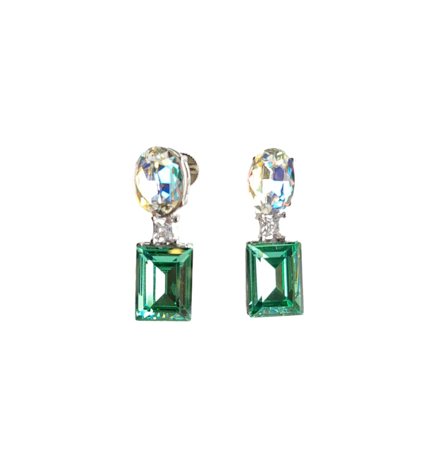 Dual Tone Crystal Earrings