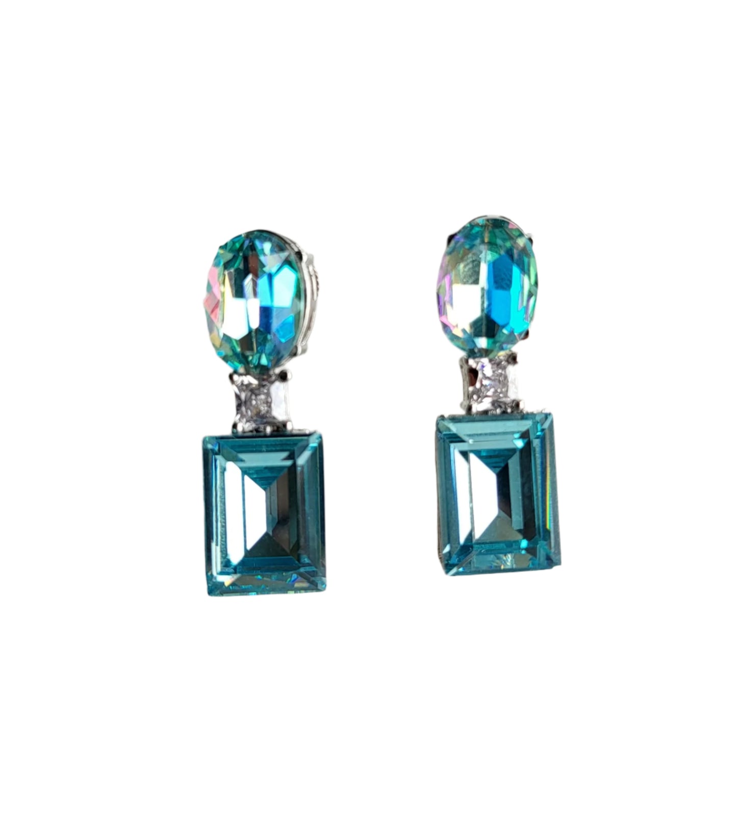 Dual Tone Crystal Earrings