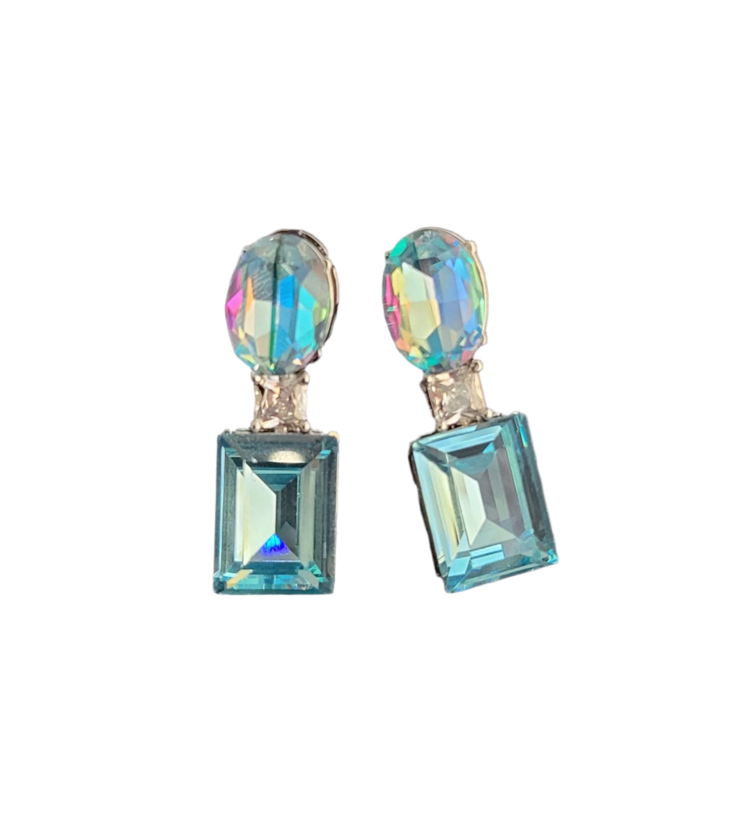 Dual Tone Crystal Earrings
