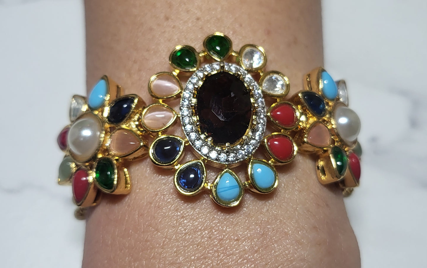Handmade Semi- Precious Navratan Stones Bracelet