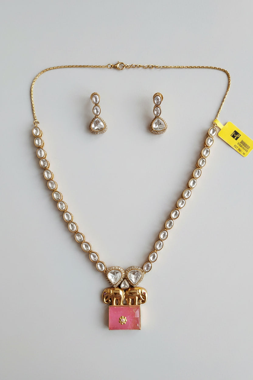 Everleigh Pota Doublet & Moissanite Necklace Set