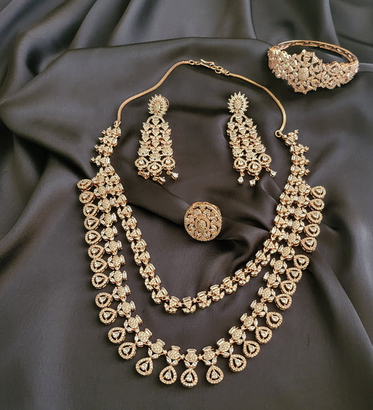 Diana CZ Necklace Set with Ring and Bracelet