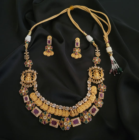 Traditional Temple Laxmi Necklace Set