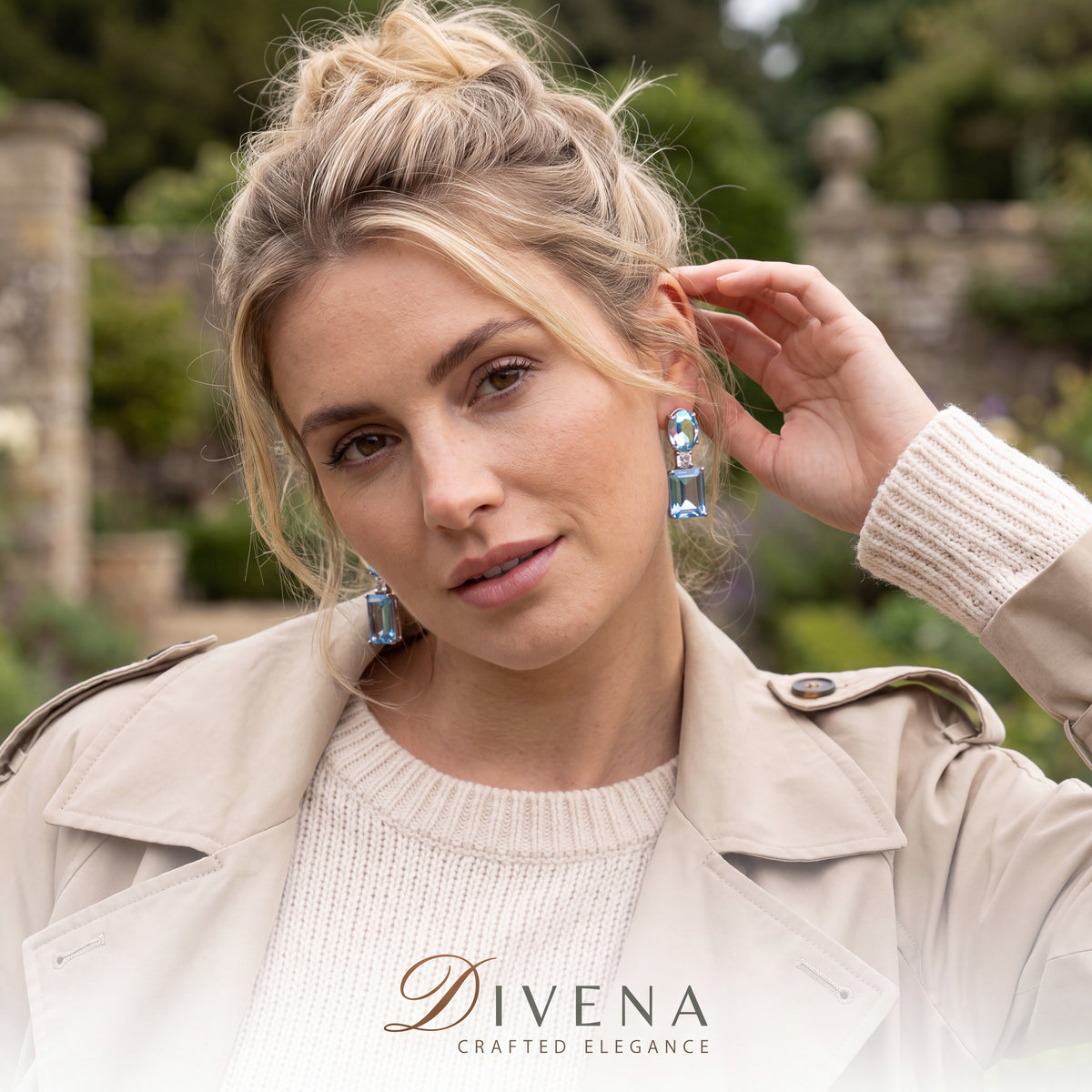 Dual Tone Crystal Earrings