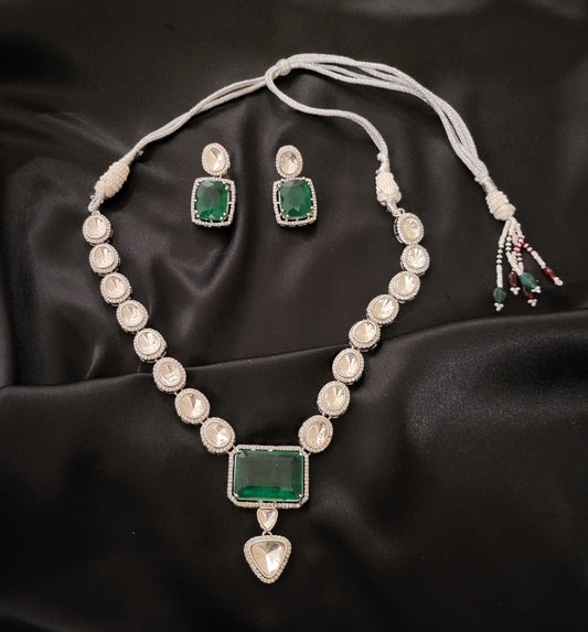 Amirah Uncut Polki Necklace set with Doublet Stone