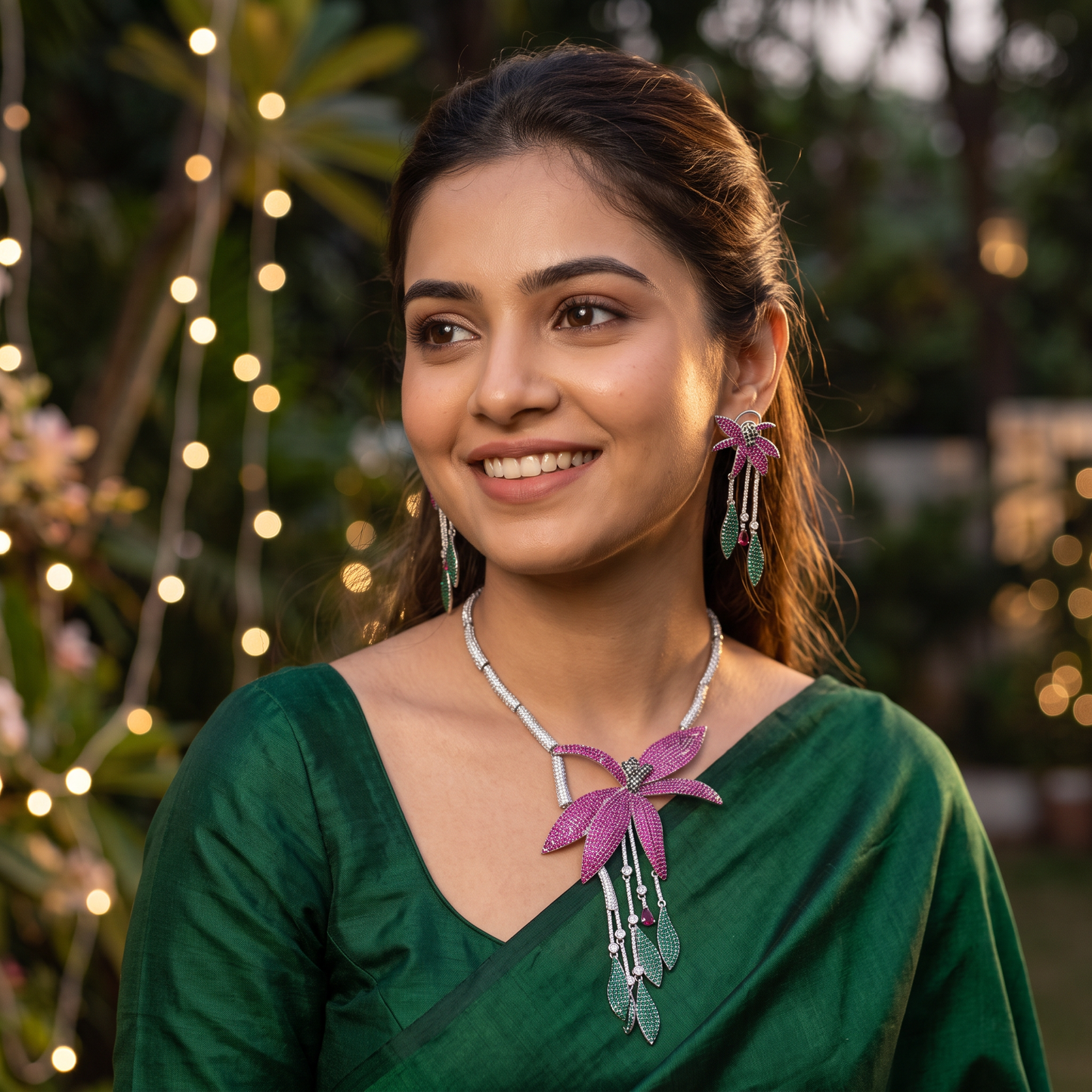 Anaya Pave Setting Necklace Set