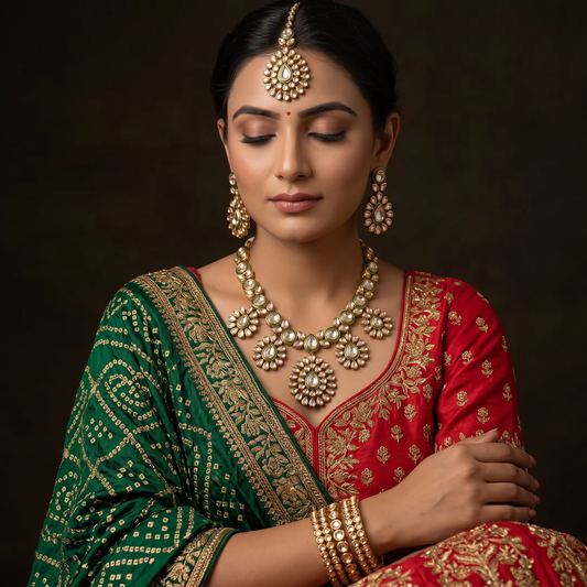Serenity Premium Bridal Kundan Necklace Set