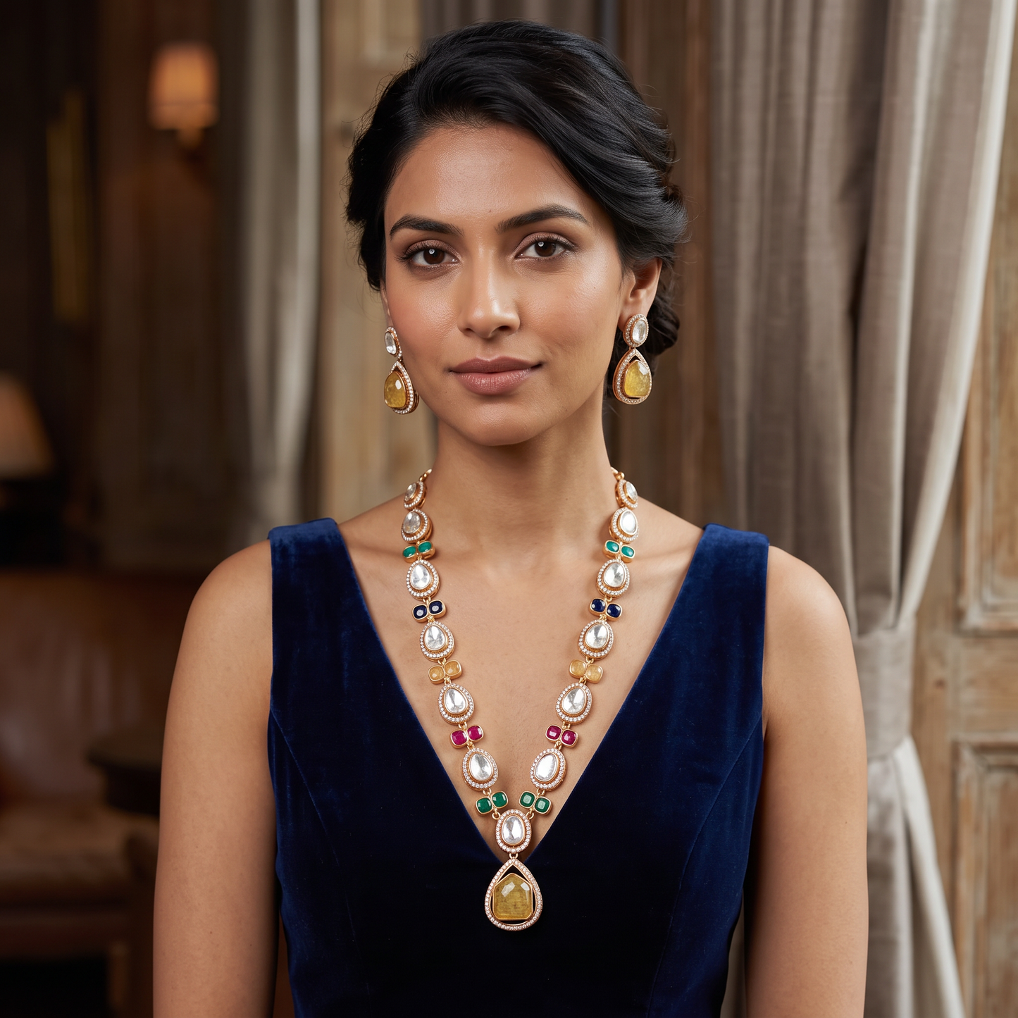 Courtney Moissanite Doublet Necklace Set