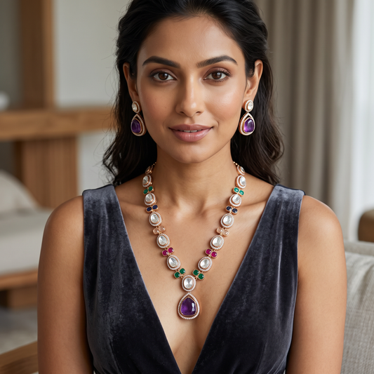 Courtney Moissanite Doublet Necklace Set