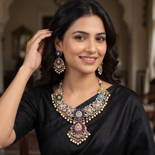Nash Designer Polki Necklace Set
