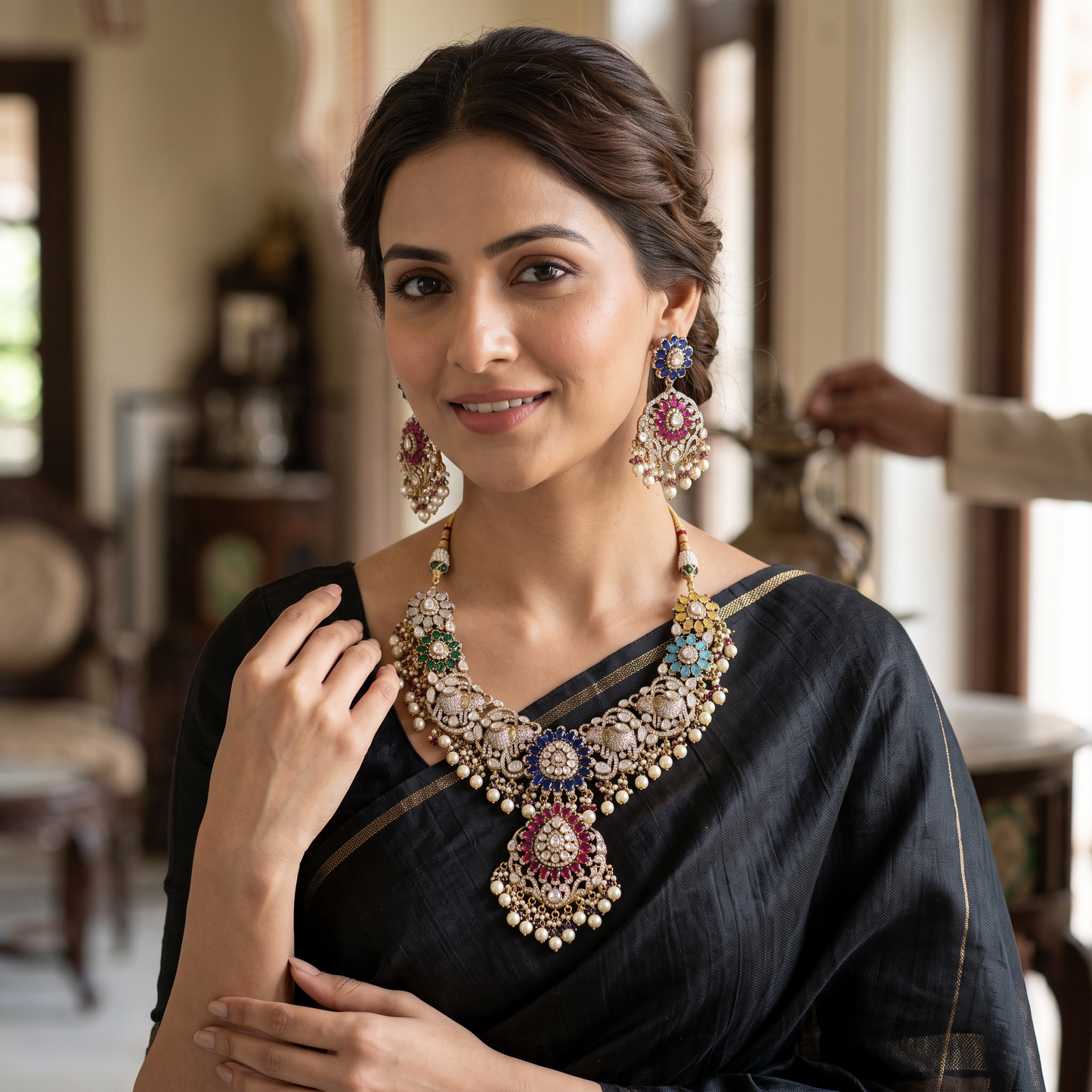 Nash Designer Polki Necklace Set