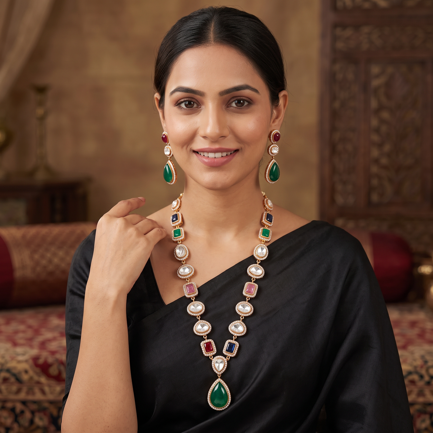 Alexandra Moissanite Doublet Necklace Set