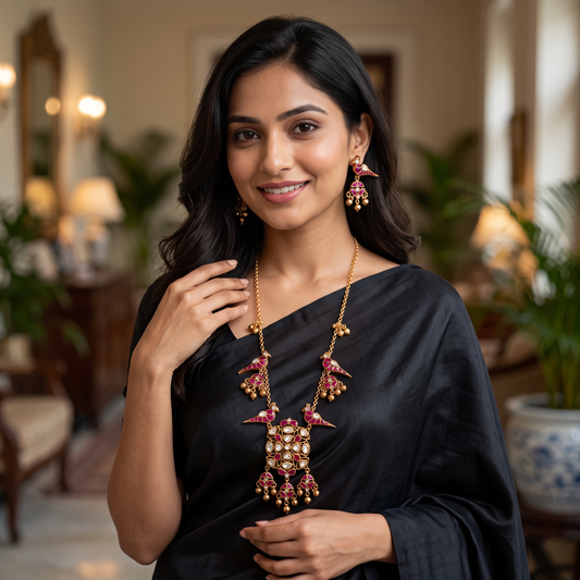 Jade Pachi Kundan Pendant Set
