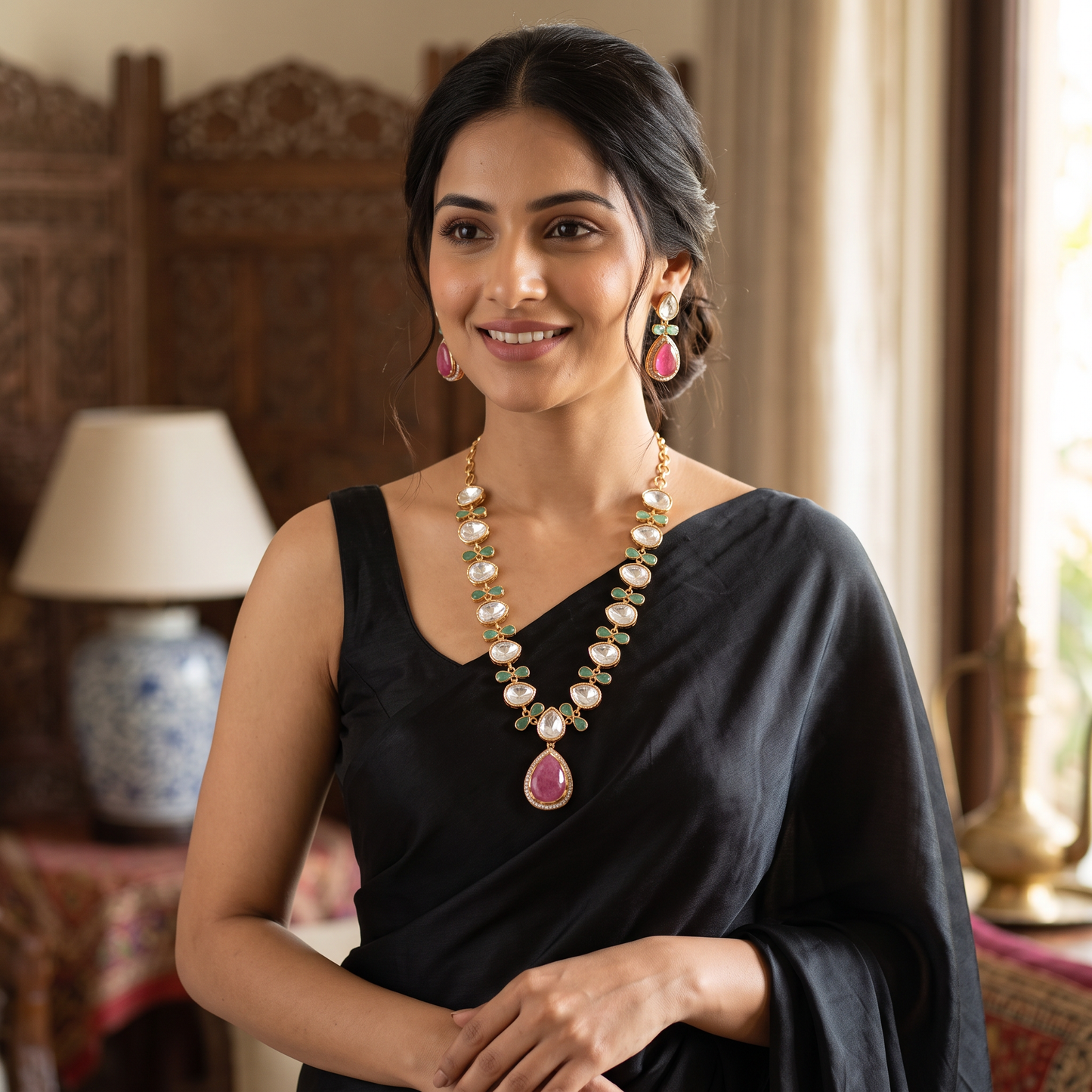 Bethan Moissanite Doublet Necklace Set