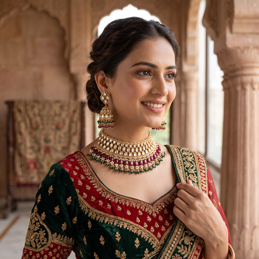 Polki Kundan Necklace Set