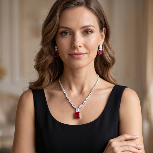 Leona Crystal & Zircon Necklace Set