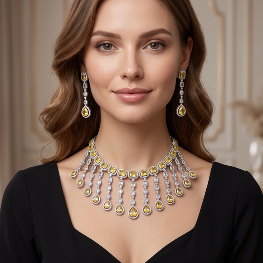Reagan CZ Statement Necklace Set