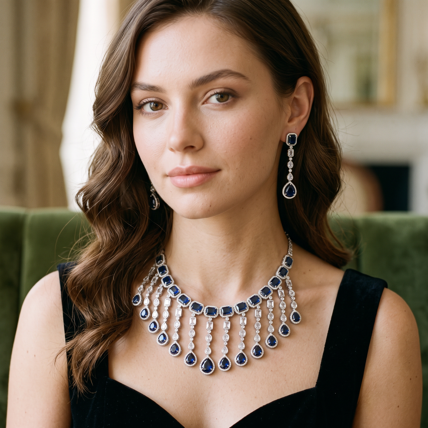 Reagan CZ Statement Necklace Set