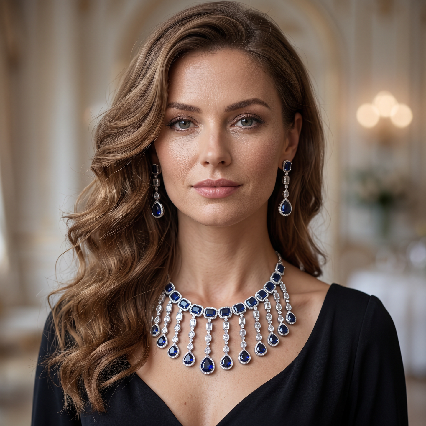 Reagan CZ Statement Necklace Set