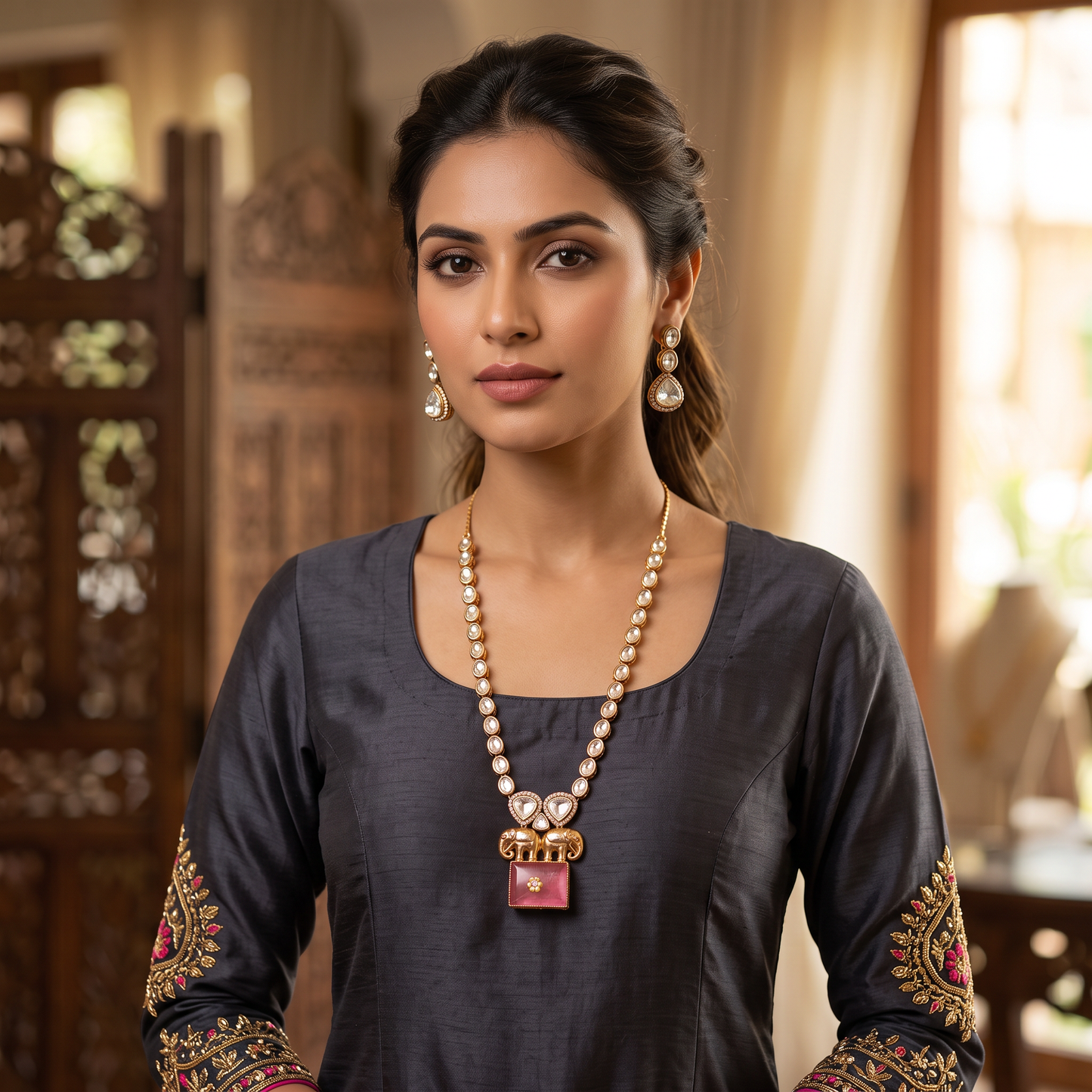 Everleigh Pota Doublet & Moissanite Necklace Set