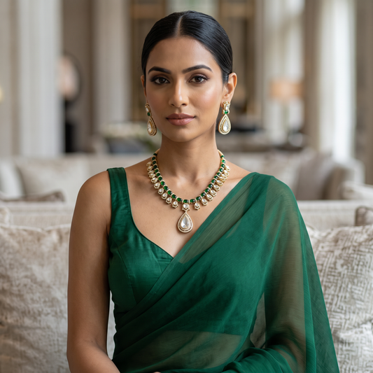 Mirha Polki Necklace Set
