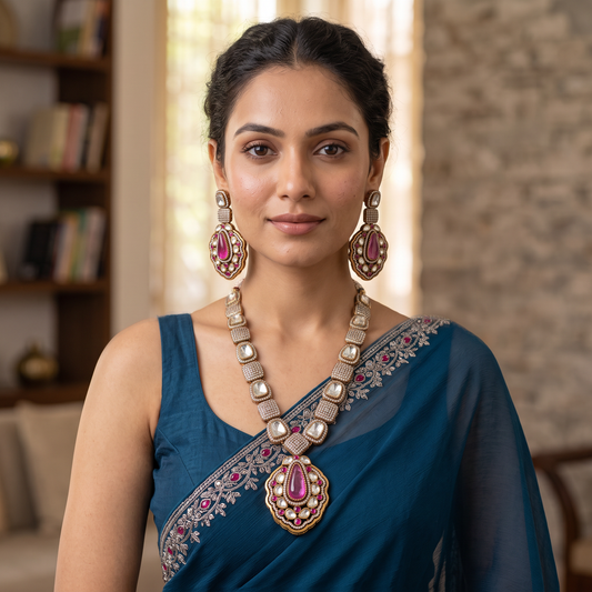 Amanda Polki CZ Necklace Set with Doublet Stone