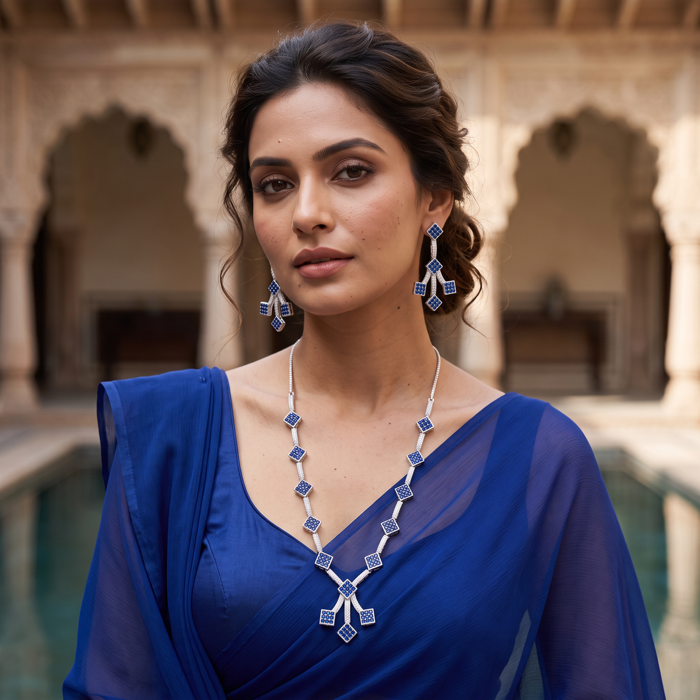 Rosemary Pave Setting Necklace Set