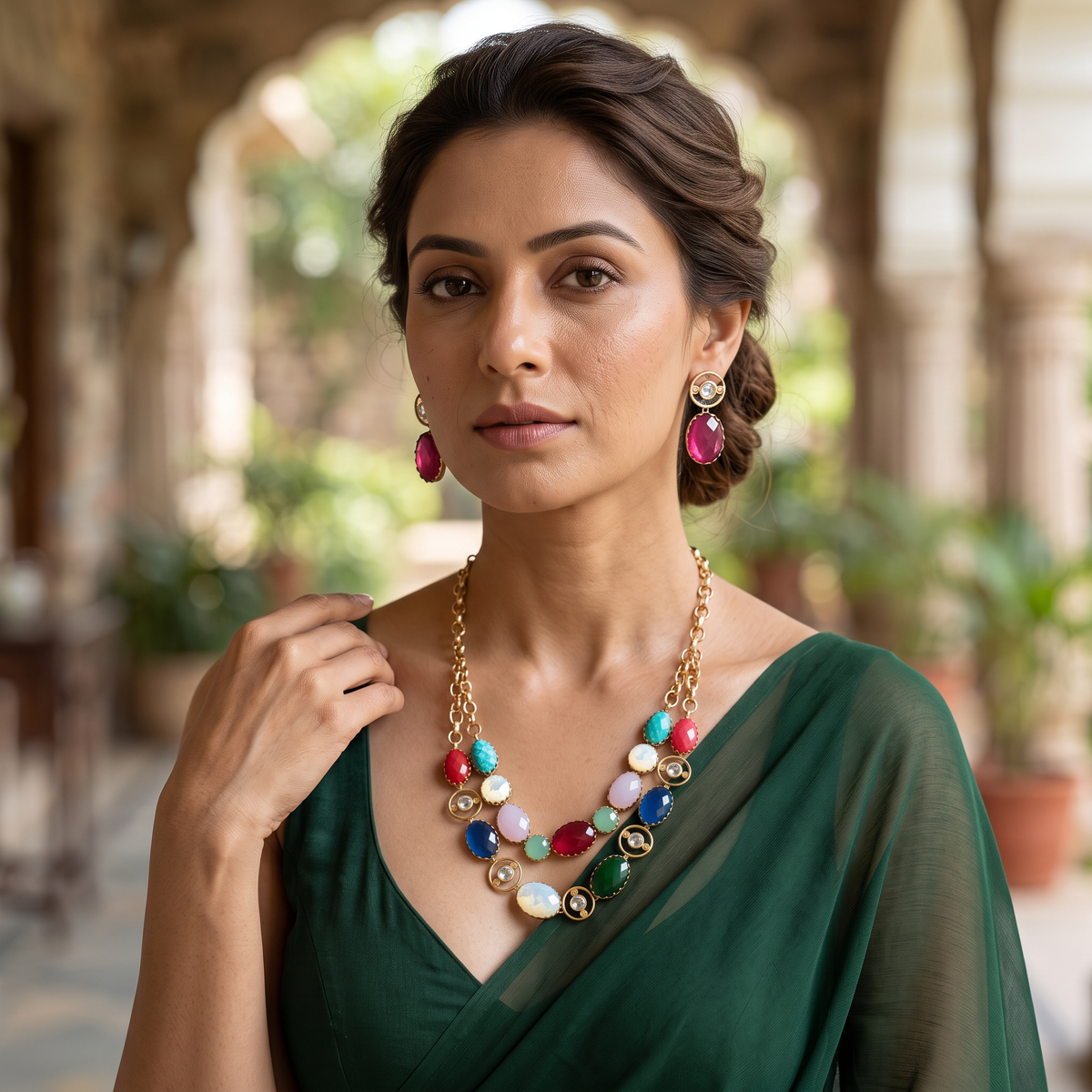 Melina Handcrafted Fusion Necklace Set