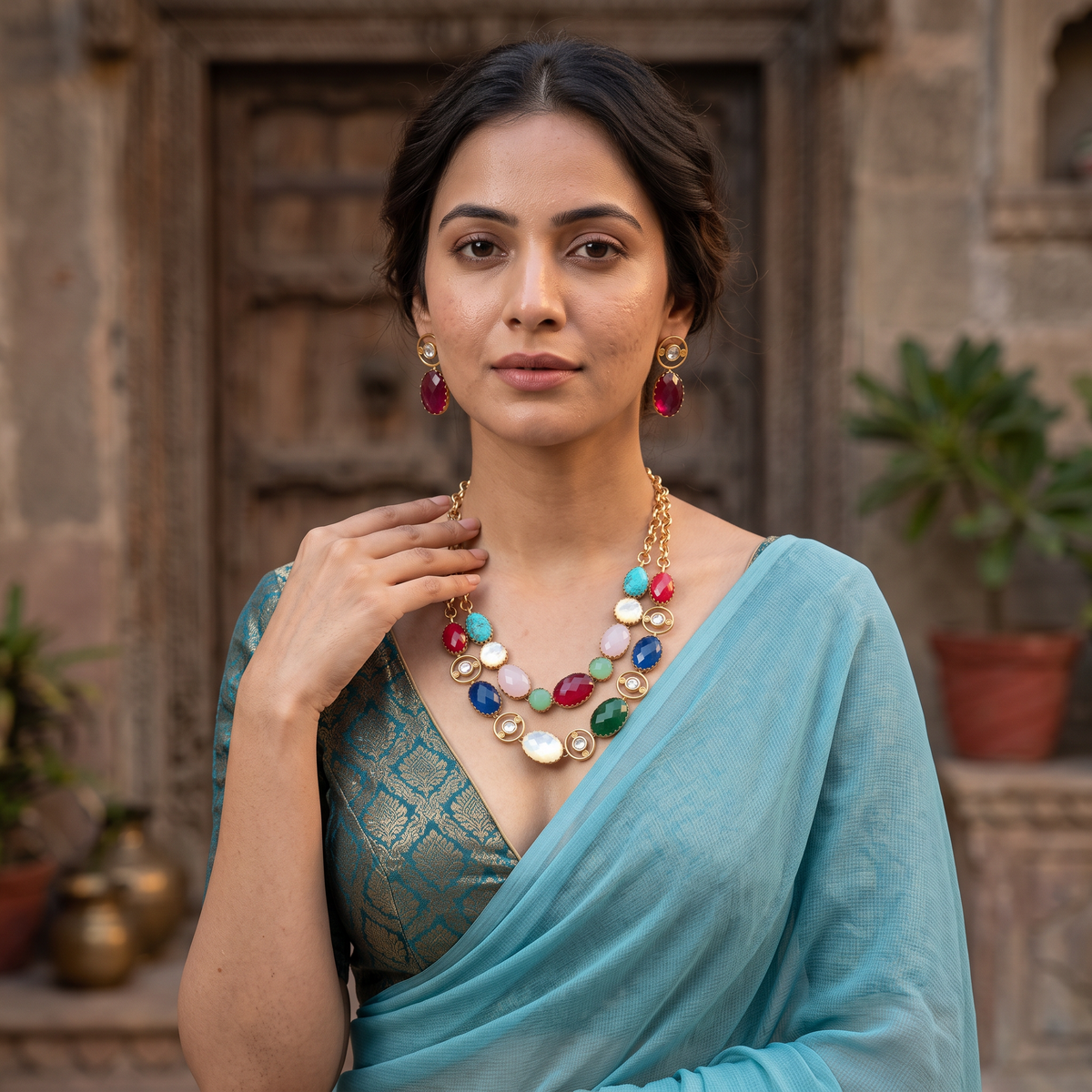 Melina Handcrafted Fusion Necklace Set