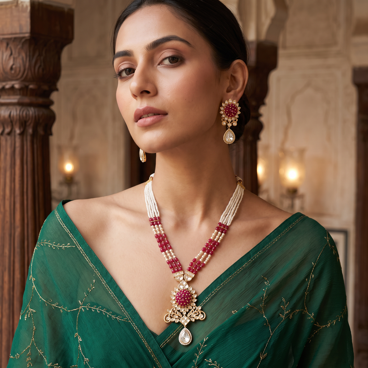 Zofia Kundan Necklace Set