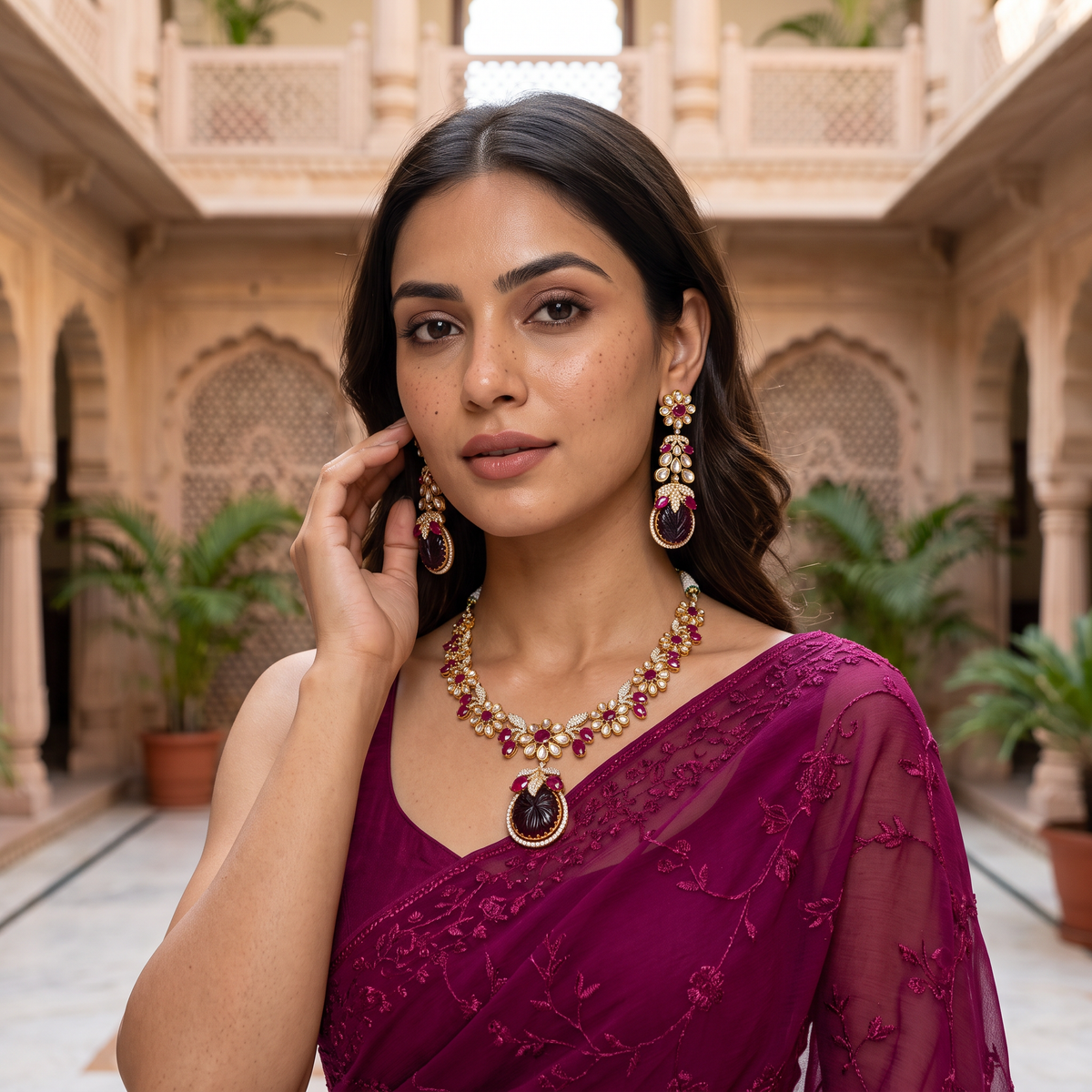 Cassidy Polki Kundan Necklace Set