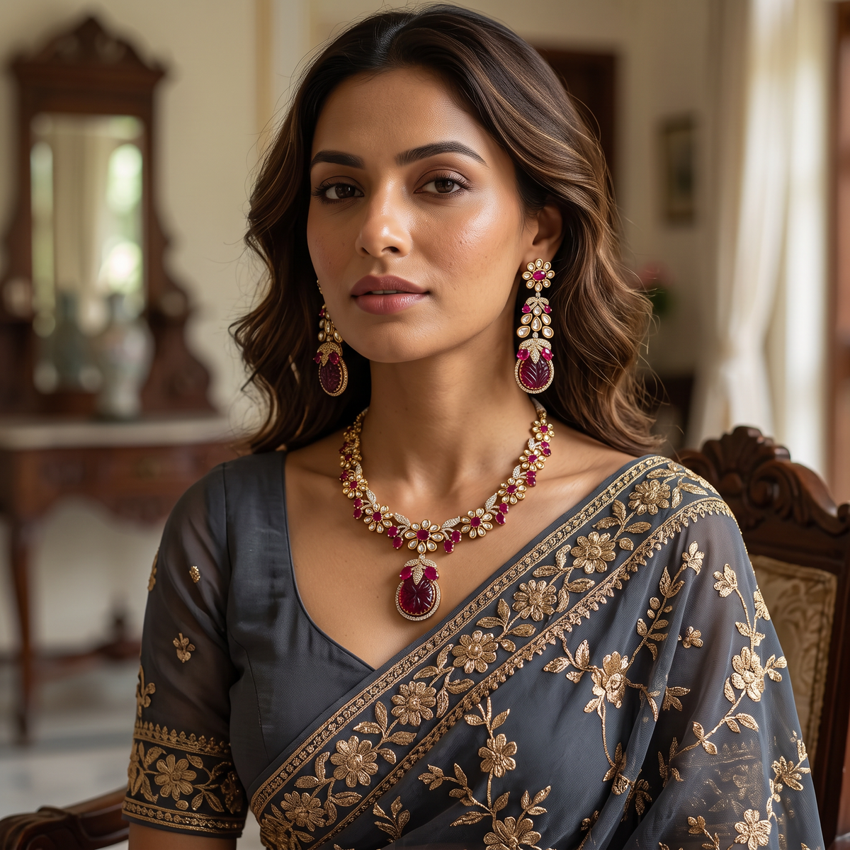 Cassidy Polki Kundan Necklace Set