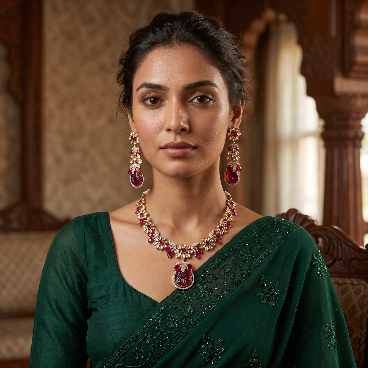 Cassidy Polki Kundan Necklace Set