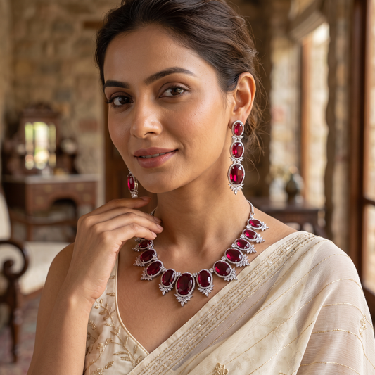 AD Crystal Necklace Set