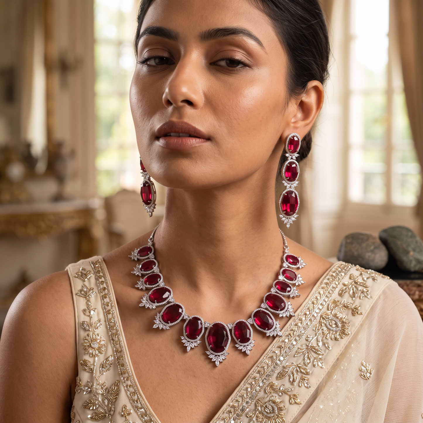 AD Crystal Necklace Set