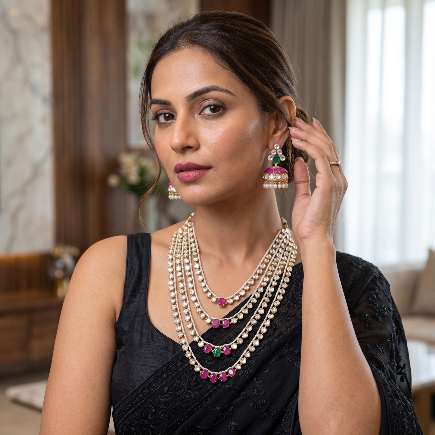 Divena Premium Moissanite Layered Necklace Set