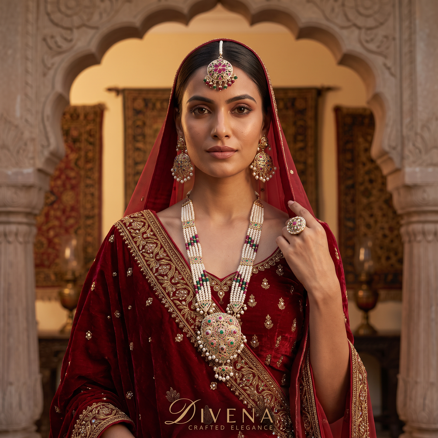 Hyderabadi Jadau Embellished Bridal Necklace Set