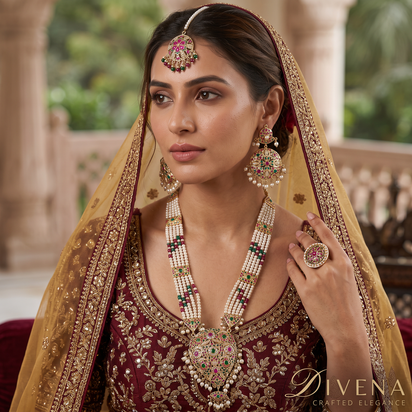 Hyderabadi Jadau Embellished Bridal Necklace Set